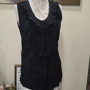 Y2k Millenium Ruffled Lace Sleeveless Blouse Sz 2X